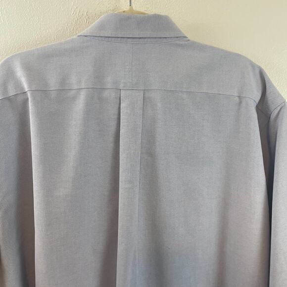 L.L. Bean Blue Wrinkle Resistant Button-Down Shirt Size XXL (18 Tall) - Picture 9 of 10